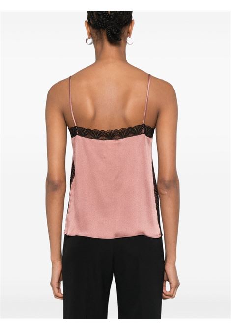 Pink and black lace-detail satin top Alberta Ferretti - women ALBERTA FERRETTI | 080366190176